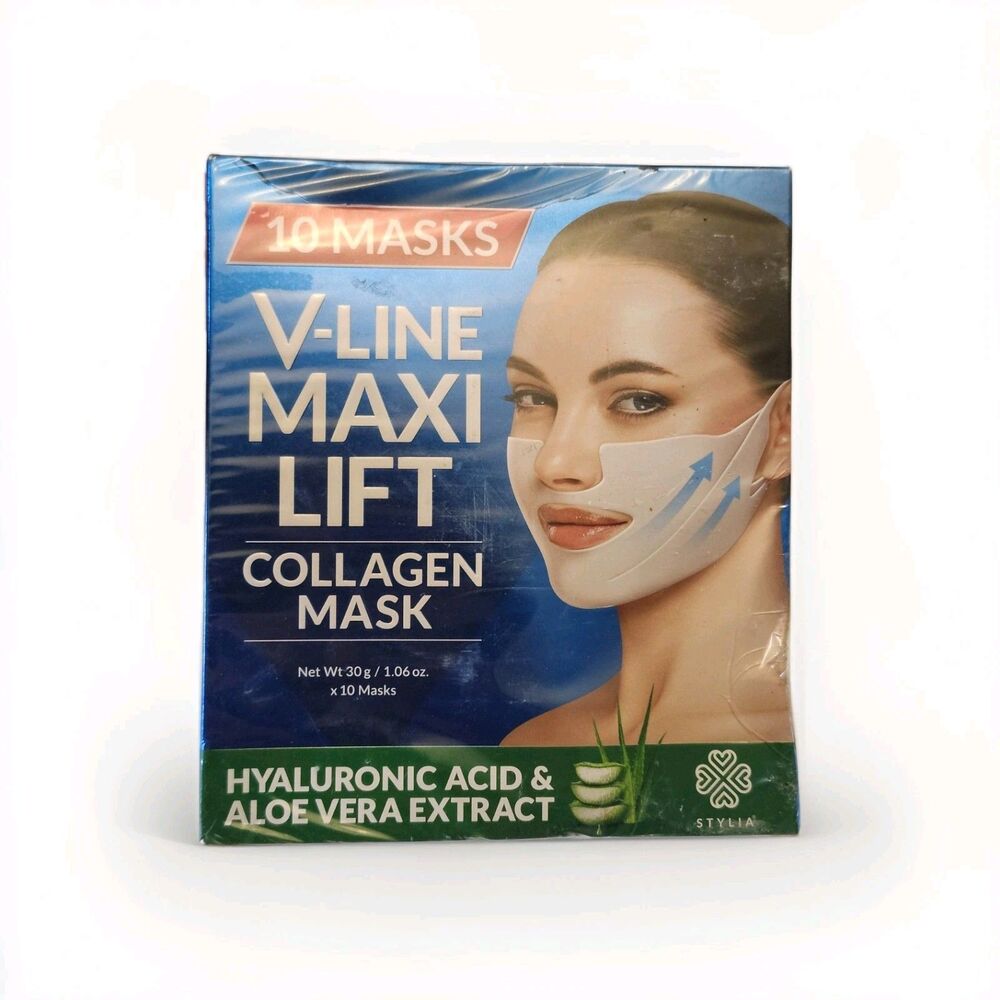 Stylia V Line Hydrogel Collagen Chin Mask Hyaluronic Acid & Aloe Vera - 10 Masks